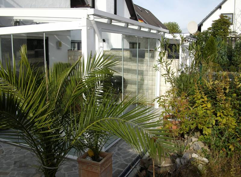 Glasschiebewand, kunststoffhandel24.de, dreku, terrasse