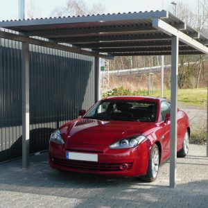 Carport aus Aluminium mit Aluminium Wellplatten