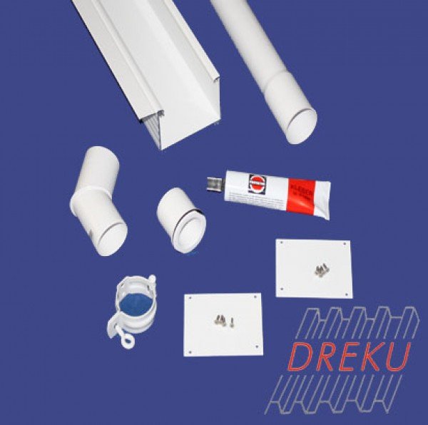 Kastenrinne Aluminium Komplettset "weiß"