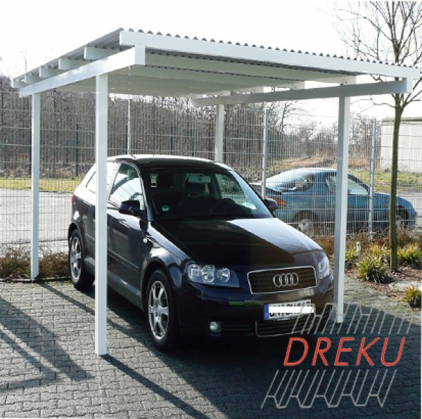 Carport aus Aluminium mit Aluminium Wellplatten