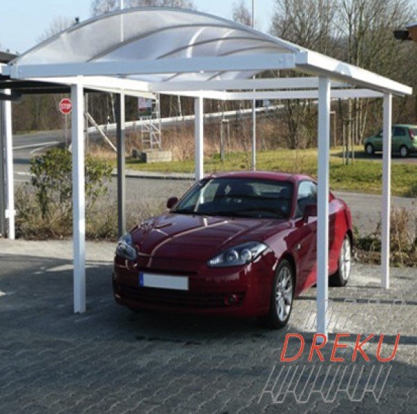 Carport aus Aluminium Gebogen mit Stegplatten