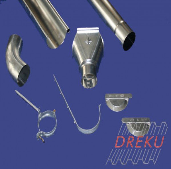 Zink Dachrinne Komplettset 8-tlg rund